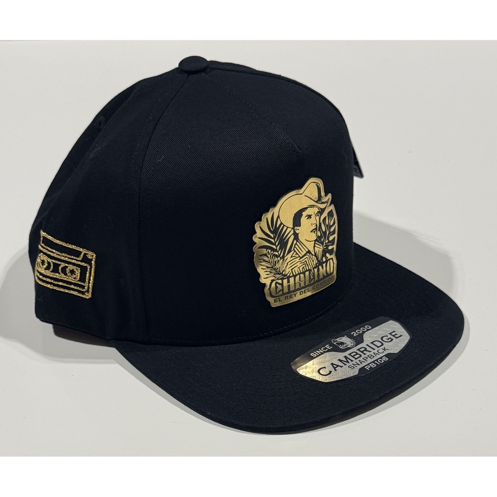 CAMBRIDGE PIT BULL Chalino El Rey Del Corrido Snapback Hat - Black Gold OS - NEW